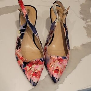 Tahari Floral Slingback Heels